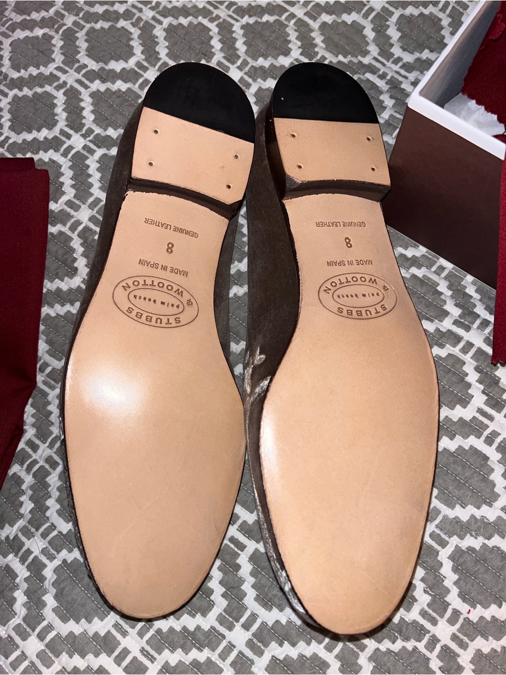 Gracie by Stubbs and Wootton Embroidered Velvet Loafers in Brown size 8 - Picture 10 of 11